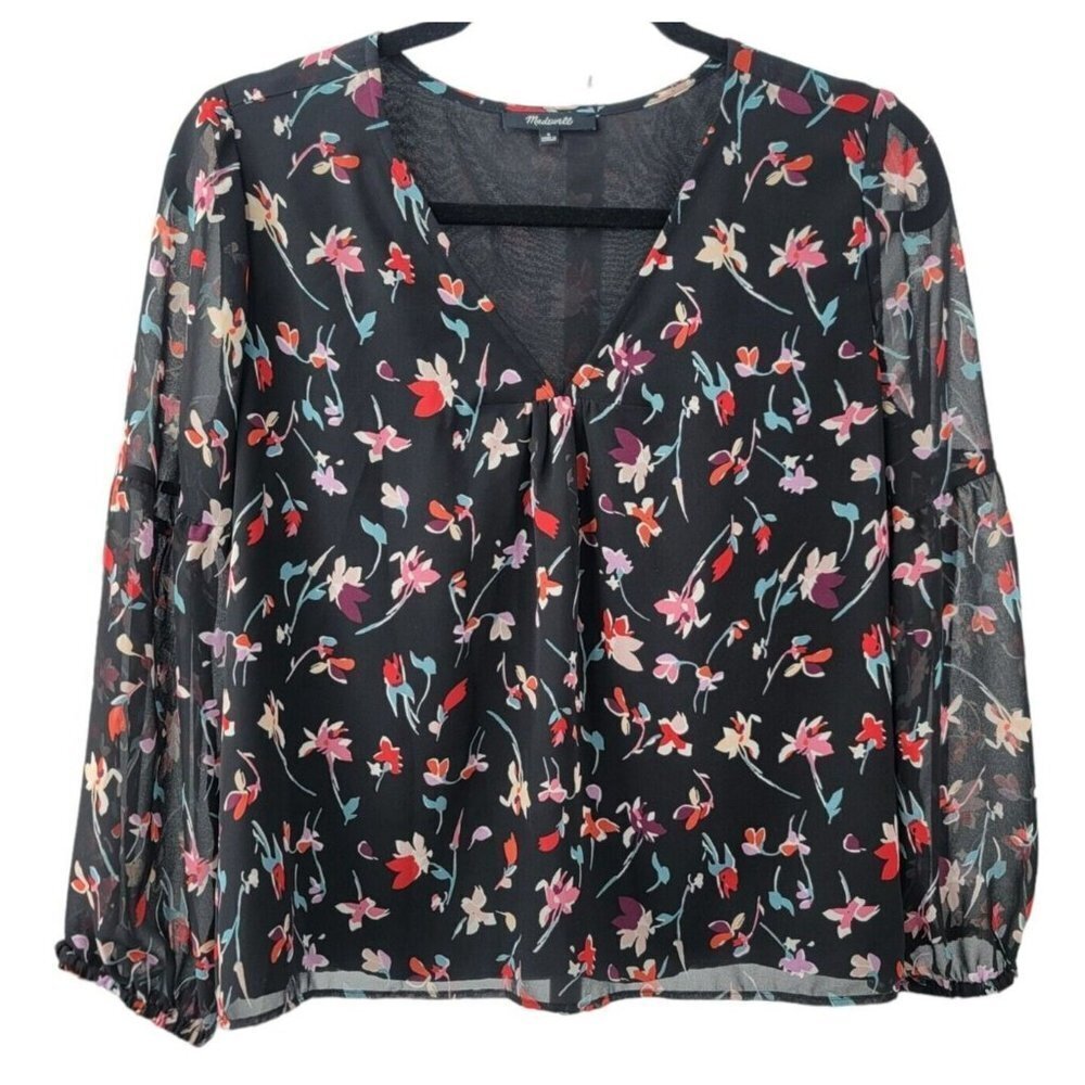 Madewell Floral Long Sleeve Blouse